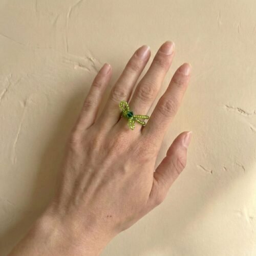 isanya - collezione bow - anello verde
