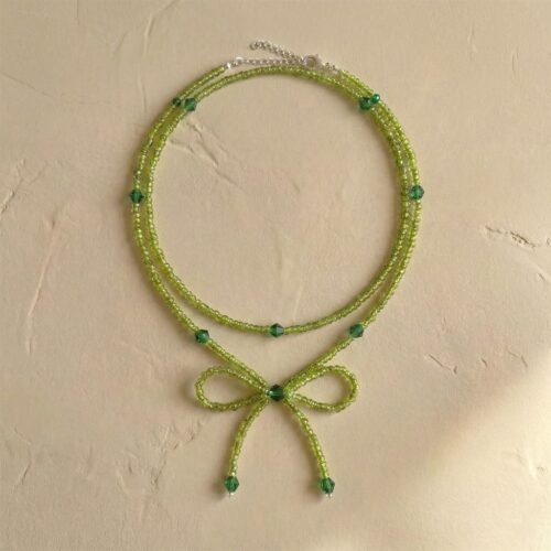 isanya - collezione bow - verde collana