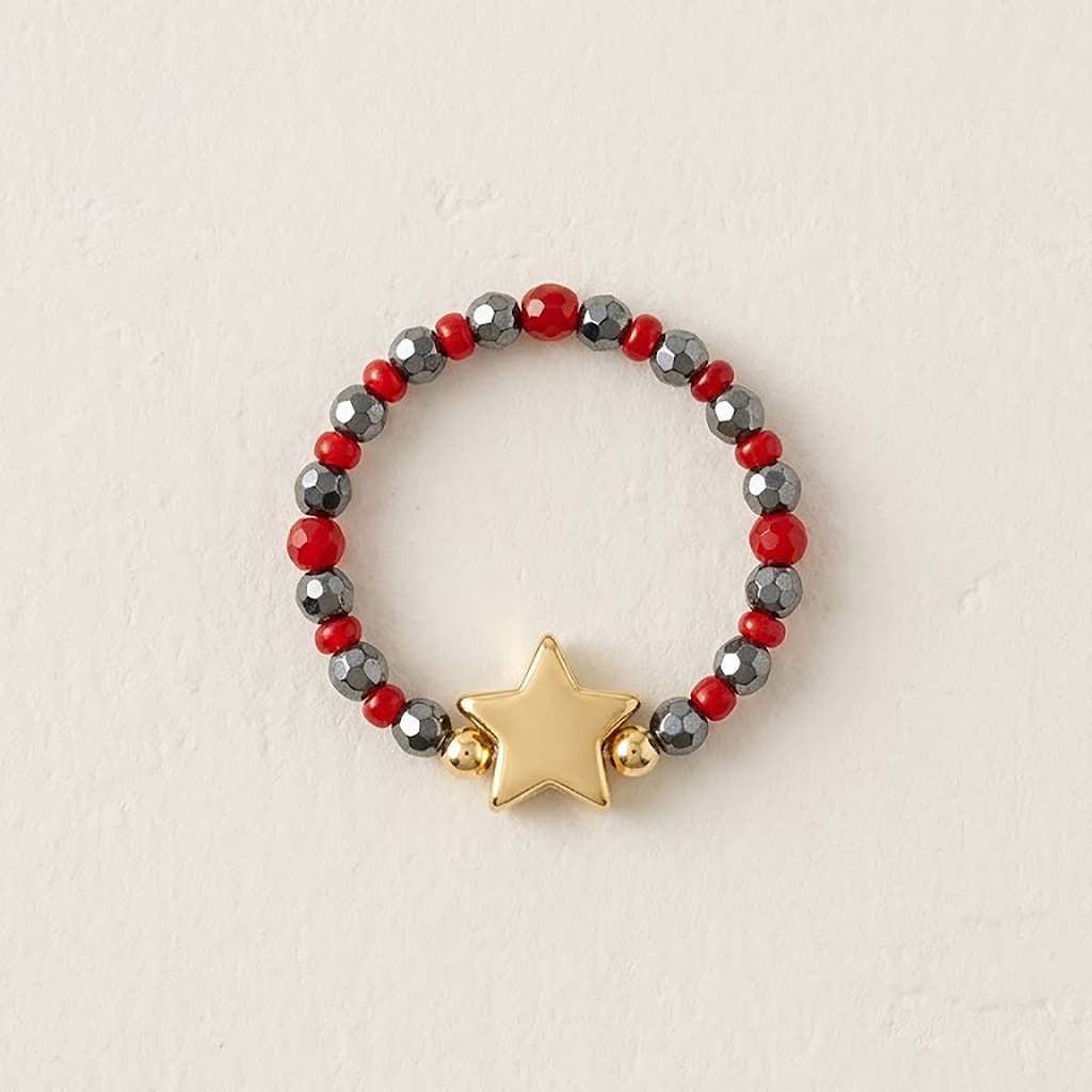 Anello Crystal Grigio Rosso