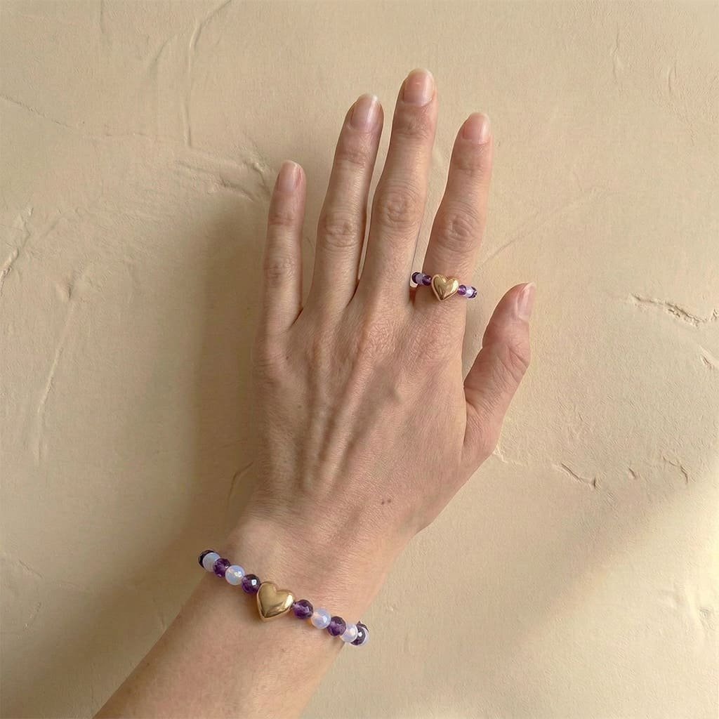 collana anello viola parure