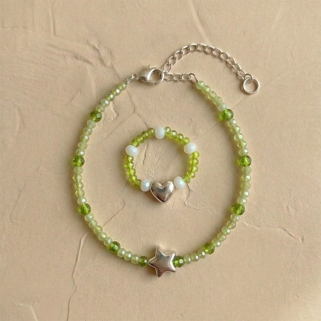 Collezione Crystal - anello e bracciale lime